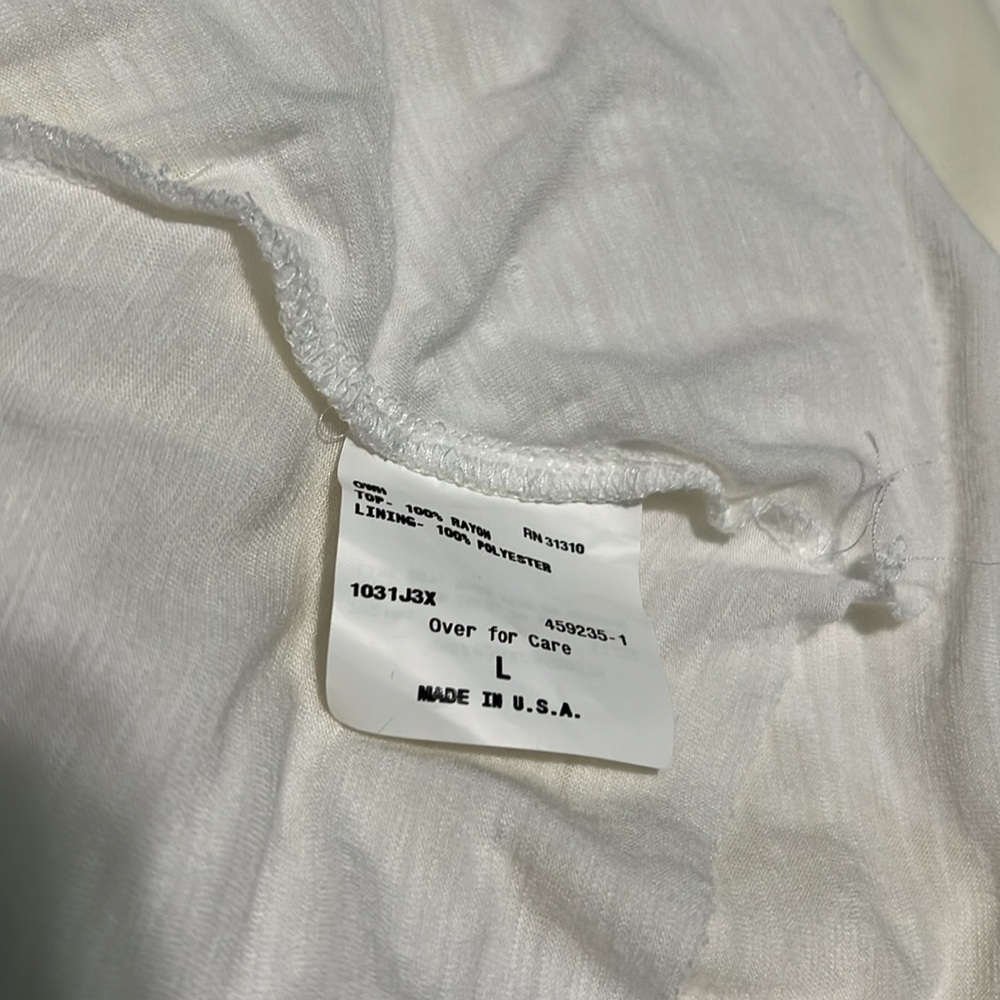 NWT A. Byer Tiered Ruffle V Neckline Solid Slub Jersey Top Large Juniors - Picture 8 of 8